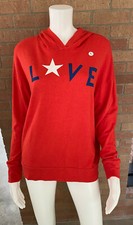 Womens SUNDRY HOODED PULLOVER SWEATSHIRT LOVE Red LONG SLEEVES Size 1 NWOT