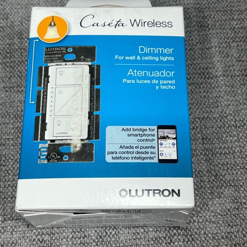 Lutron Caseta Wireless Dimmer Switch Wall Ceiling Lights PD-6WlC-WH White Smart - Picture 1 of 8