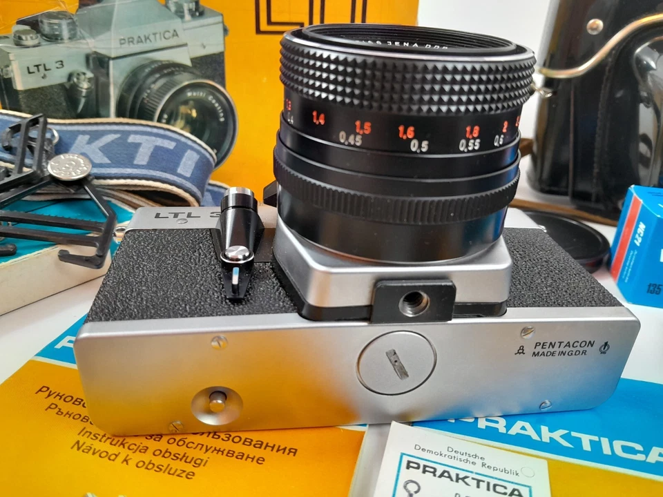  MC PANCOLAR F/1.8 50mm red scale Lens PRAKTICA LTL-3 Film Camer BOX accessories - Image 4 of 4