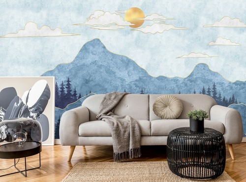 Papel Pintado Árboles de Montaña Mural Foto Arte de Pared Hogar Guardería Decoración - Imagen 3 de 7