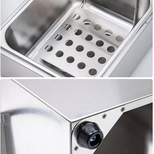Öl-Friteuse 2500W 6L Edelstahl Fritteuse Profi Küche Kaltzonen Fritteuse Fritöse - Bild 11 von 14