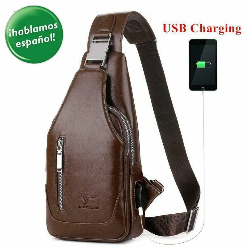 Carteras Para Hombre De Hombro Cintura Cuero Bolsos Bandoleras Mariconeras  USB