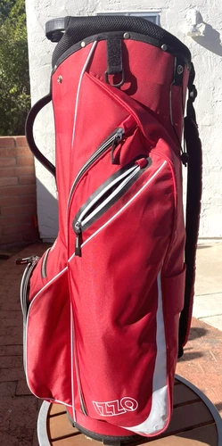 Izzo Golf 14 Way Cart Bag Ultra-Lite Red & White With Travel & Rain Cover NICE