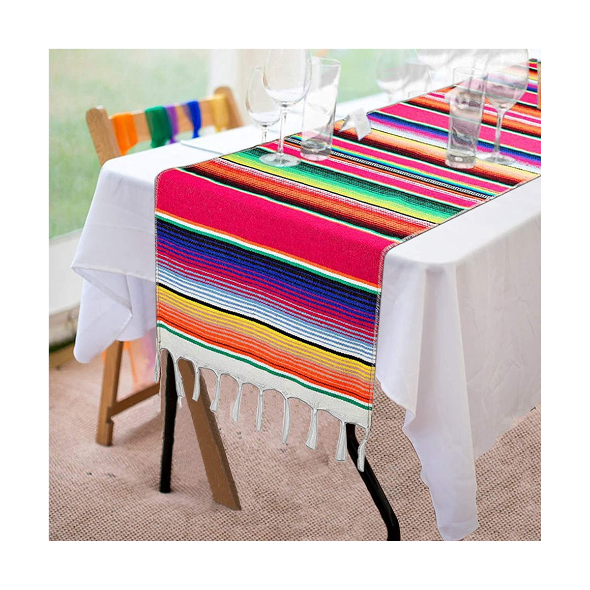 2Pcs Mexican Table Runner 14 x 108 Inch for Mexican Party Wedding7854