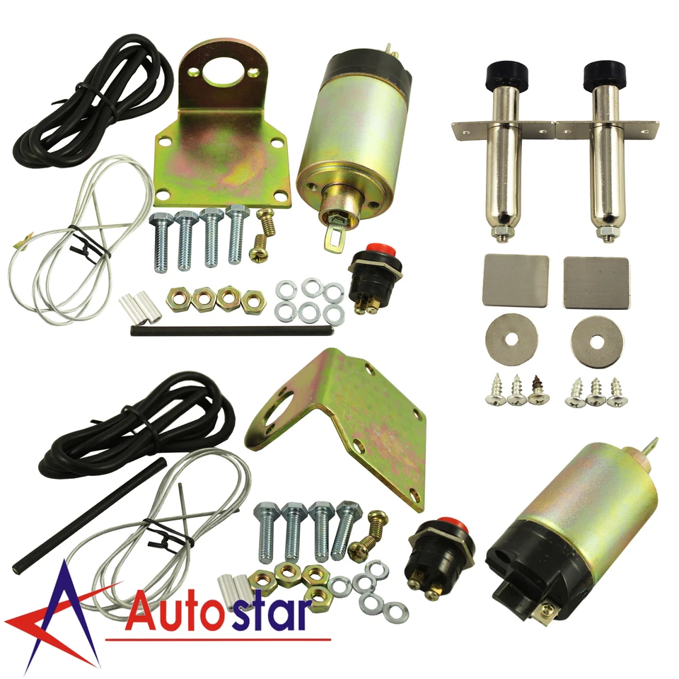 Kit universal de manija de puerta afeitada con solenoide de 50 lb con topes de 2 puertas para automóvil camión Foto 2 de 4
