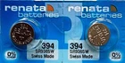 394 RENATA WATCH BATTERIES SR936SW (2 Pieces) New packaging Authorized Seller