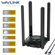 USB 3.0 WiFi Adapter WiFi 6 5400Mbps Tri Band USB WiFi Dongles PC Network Card