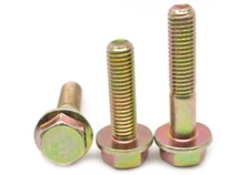 3/8-16 x 3 Coarse Grade 8 He x Flange Screw Alloy Steel Yellow Zinc Plated