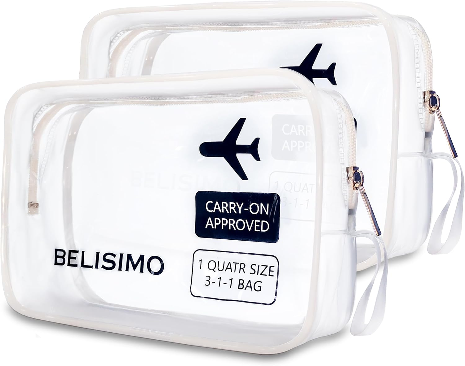 TSA Approved Clear Travel Toiletry Bag with Zippers Carry-On Travel Accessories