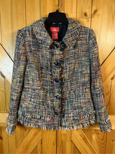 Oscar de la Renta Multicolored Blazer Size 8 Wool Blend 0578