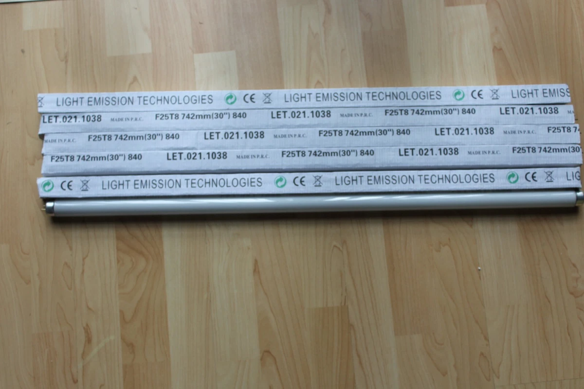 Pack 5 x LET 25w 30 inch 2.5foot 742mm T8 Fluorescent Tube Cool