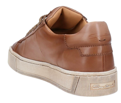 【関税&送料込】Santoni Cappuccino Leather Didi Slippers Santoni Leather Low Top Sneakers City Trainers Slippers