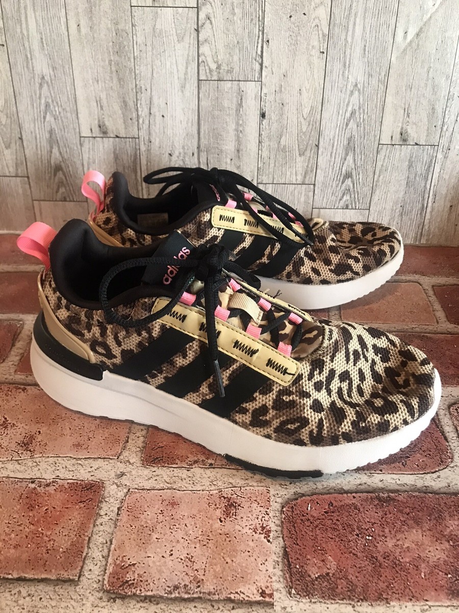 Adidas Cloudfoam Womens 5.5 Running Shoe Leopard Knit AGW7147