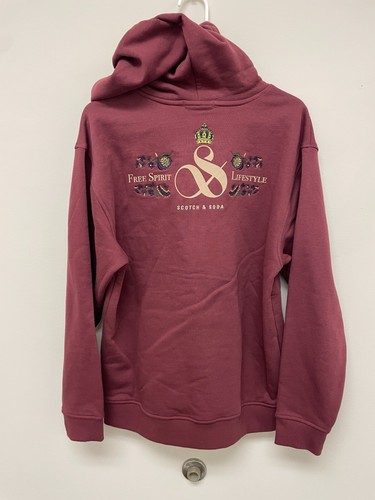 NWT Scotch & Soda Amsterdam Relaxed Fit WINE Fleece Hoodie - Medium $118 - Picture 2 of 9