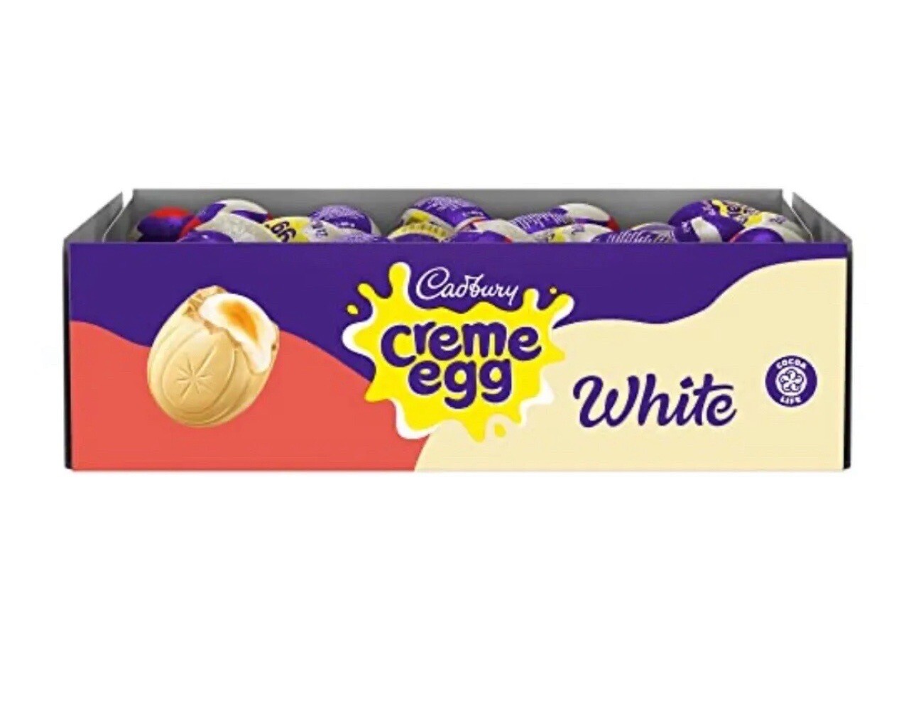 Cadbury White Chocolate Creme Egg (Box of 24 eggs) Limited Fresh Stock