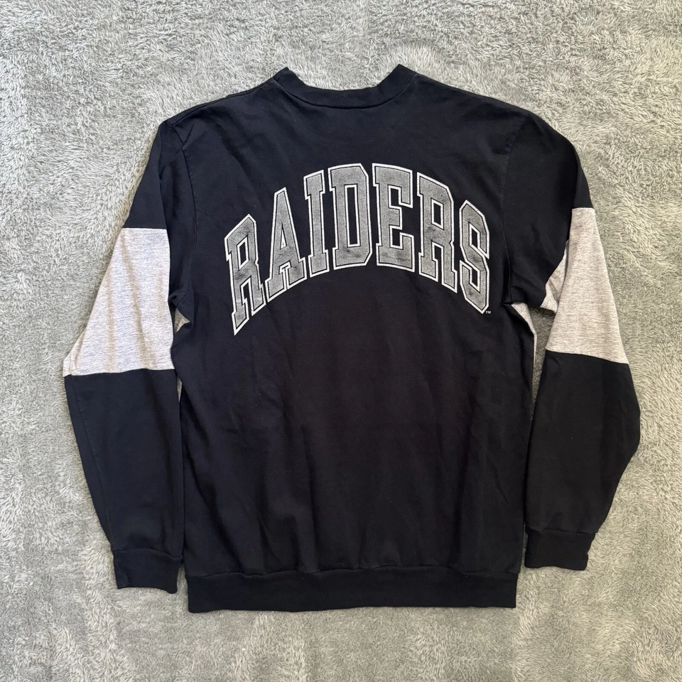 Sudadera De Colección Nuez moscada Para Hombres Raiders Spellout Cuello Redondo Hecha en EE. UU. Talla Grande Foto 3 de 4
