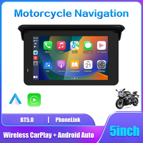Motorcycle Navigation Wireless Carplay Android Auto 5inch Waterproof Touchscreen - Picture 2 of 20