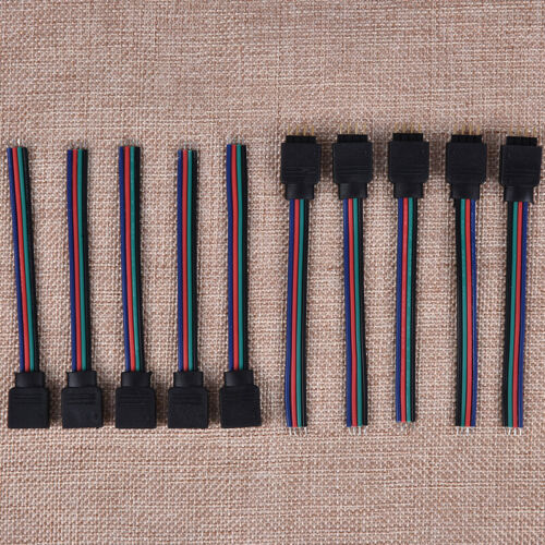 10Pcs 4Pin Male + Female Connector Cable Wire for 3528 5050 LED Strip Ligh&ZK - Picture 6 of 7