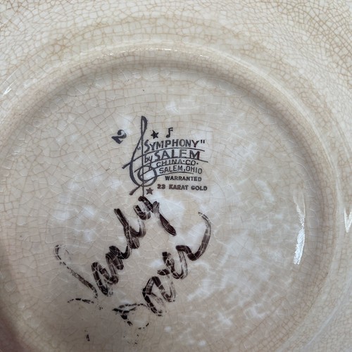 Vintage Symphony By Salem 23 Karat Gold Rimmed 9” Dinner Plates Granny Ohio - Picture 5 of 7