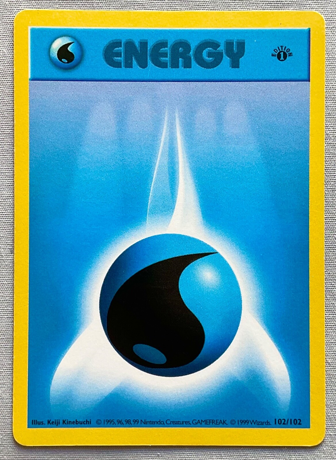 Pokémon 1st EDITION Shadowless Water Energy #102/102 - 1999 Base Set - LP Cond.