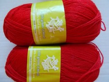 In the Loop solid acrylic yarn, bright red, lot of 2 3.88 oz each