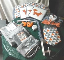 Bacati FOX Nursery Bedding, Mobile, Diaper Stacker + 2 AirflowBaby Mesh Liners