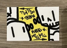 Authentic Robots Will Kill Sticker Chris RWK Decal Graffiti Art Yellow