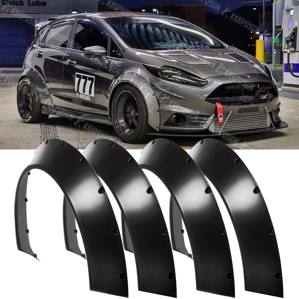 For Ford Fiesta Fender Flares Extra Wide Body Kit Flexible Wheel