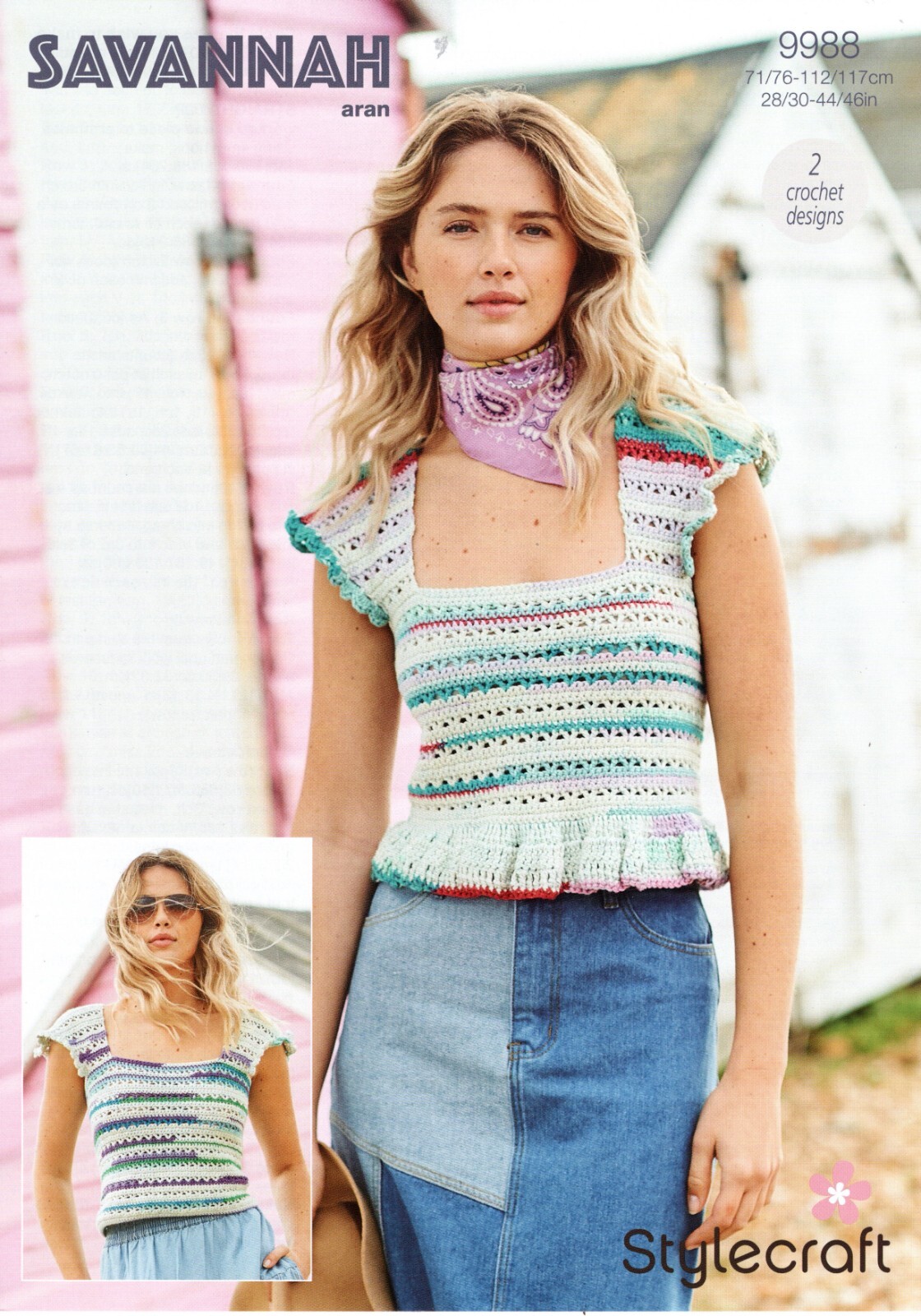 Stylecraft Savannah Aran Crochet Pattern - 9988 Ladies Top