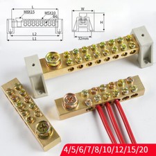 12x18mm 5-20 Way/Hole Metal Strip Block Neutral Earth Line Terminal Connector