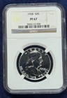 1958 PF67 Franklin Silver Half Dollar 90% Silver  NGC Graded Proof Coin