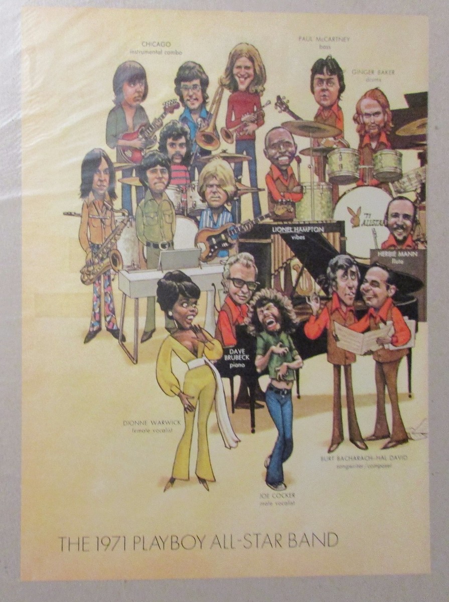 1971 Playboy All-Star Band Print Ad 16x11