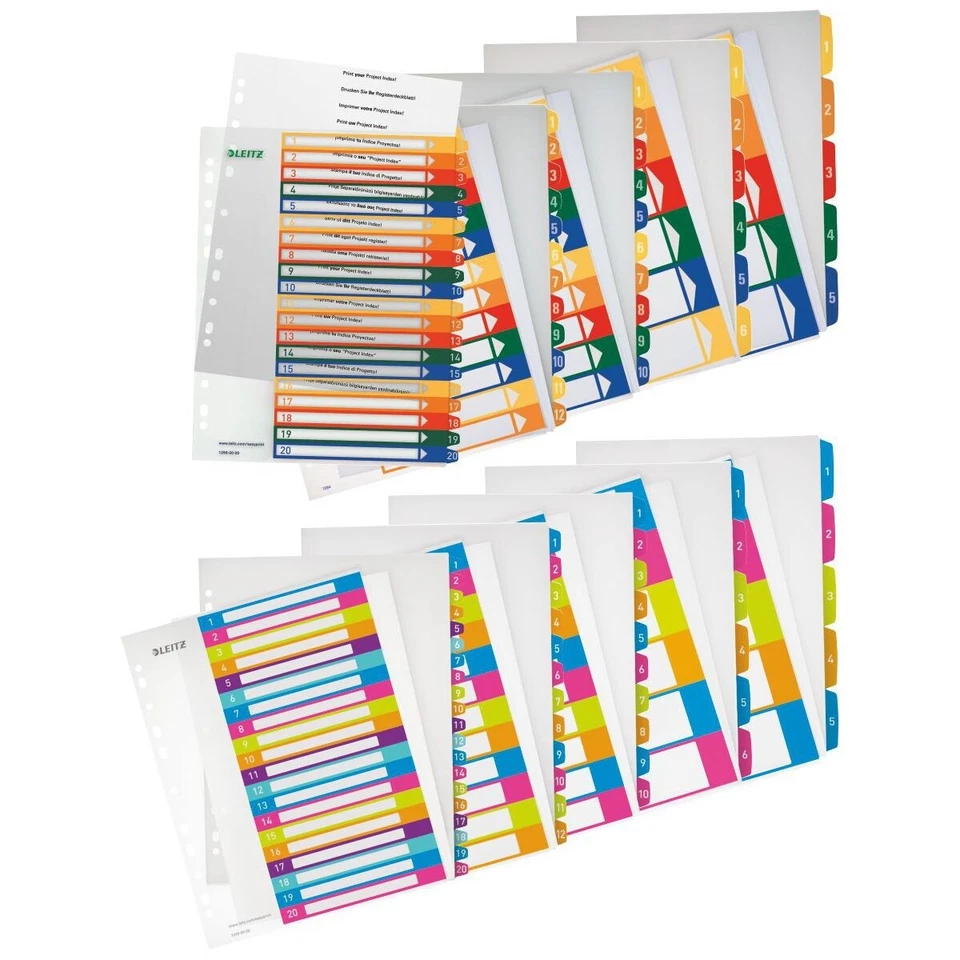 LEITZ Register WOW Kunststoff A4 1-5 1-6 1-10 1-12 1-20 [wählbar]