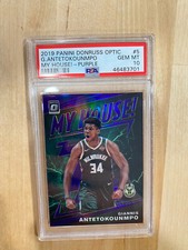 2019 Panini Donruss Optic Giannis Antetokounpo My House- Purple PSA 10 
