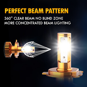 2x AUXBEAM H4 HB2 9003 LED Headlight Kit 52W 5000LM Hi/Lo Dual Beam Power Bulbs - Picture 10 of 12