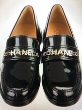 Chanel 21s New Tags Classic Black Leather Gold Cc Chain Loafers Shoes Eu38.5 Us8