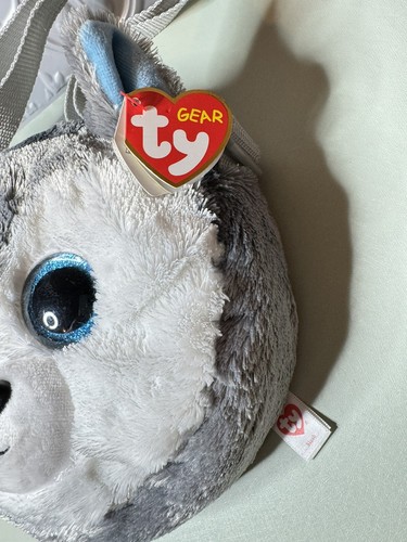 Nuevo Ty Slush Husky Dog 7" Gorro Boo Gris Cartera de Peluche Ojos Azules Juguete de Peluche Suave - Imagen 3 de 14