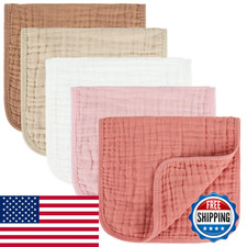 Migiol Muslin Burp Cloths 100 Cotton Baby Burp Cloths Soft Absorbent 10X20