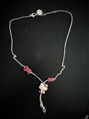 RARE Swarovski x Sanrio 2011 Hello Kitty Necklace with Red Bows