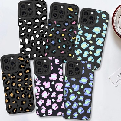 Leopard Pattern Phone Case For Samsung S25 Pro S24 S26 iPhone 15 14  16 17 Cover