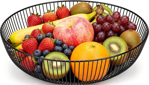 Obstschale Schwarz Metall 28 X 8Cm Obstschalen FüR KüChe Tisch Deko-image