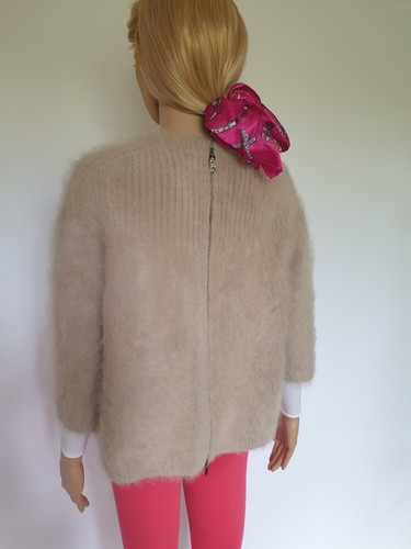 RRP $2100 Miu Miu Beige 70% Angora Zip Sweater IT 44 Prada UK8/10/12 - Picture 8 of 19
