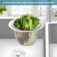 Stainless Steel Swan Sink Strainer Basket Removable Goosehead Storage Drainage B