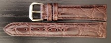 Vintage NOS 1970s 18mm Brown Genuine Croco Grain Leather Watch Band