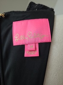 Lilly Pulitzer Tiki Romper - Black Lace & Ruffles - Size Medium - Lace Sleeves