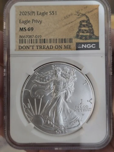 2025(P) ASE Eagle Privy MS69 NGC Don't Tread on Me label