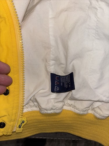 Vtg Nautica Challenge Mens J-Class Sailing Yellow Hoodie Windbreaker Jacket M/M - Picture 4 of 9