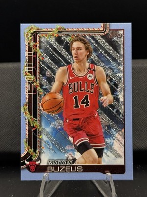 2025-26 Topps Holiday #H30 Matas Buzelis Light Blue and White Glitter Holiday