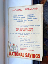 Official Poster General Post Office GPO 1950’ National Savings Looking Forward 