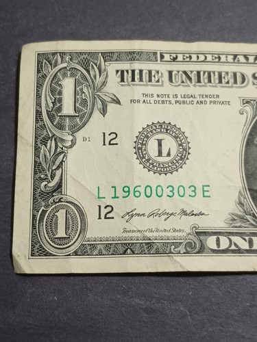 2021 $1 L SAN FRANCISCO BEP L-E BLOCK BIRTHDAY NOTE MARCH 3 1960 (L19600303E) - Picture 4 of 8